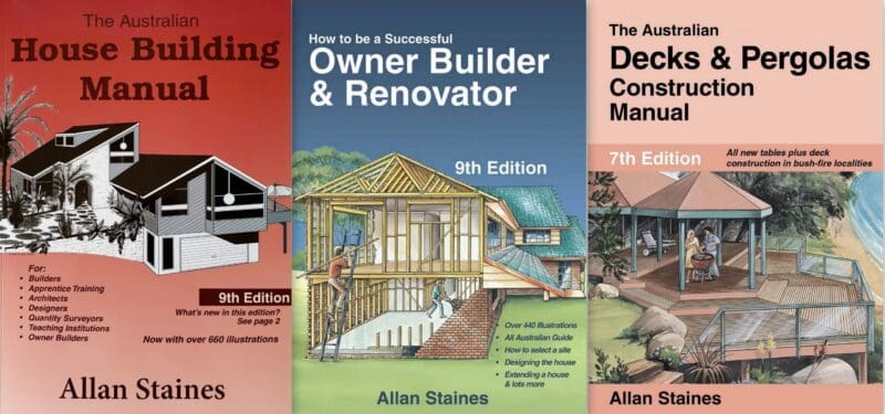 3-pack: Australian House Building, Owner Builder Renovator, Decks & Pergolas Construction Manual