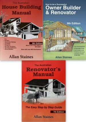3-pack: Allan Staines Books, House Building, Successful Owner Builder & Australian Renovators Manual