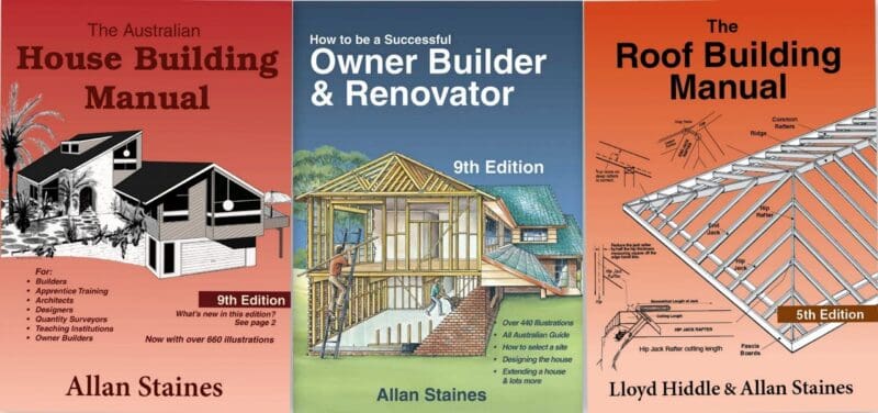 3-pack: House Building Manual, Owner Builder Renovator & Roof Building